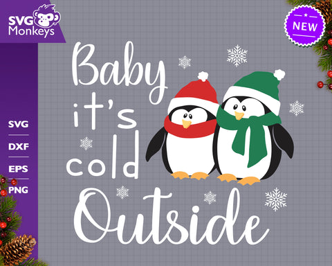 Baby It's Cold Outside Svg, Penguins Svg, Penguin Svg, Christmas Svg SVG SvgMonkeys 