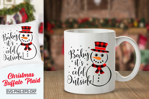 Baby It's Cold Outside Svg, Snowman Svg, Christmas Buffalo Plaid Svg SVG SvgMonkeys 