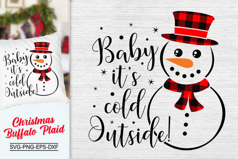 Baby It's Cold Outside Svg, Snowman Svg, Christmas Buffalo Plaid Svg SVG SvgMonkeys 