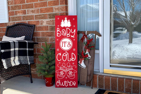 Baby It's Cold Outside - Winter Porch Sign Svg SVG CraftLabSVG 
