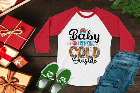 Baby It's Freaking Cold Outside - Funny Christmas PNG Sublimation CraftLabSVG 
