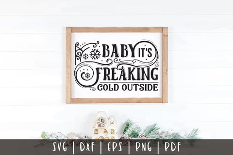 Baby It's Freaking Cold Outside, Vintage Christmas SVG SVG CraftLabSVG 