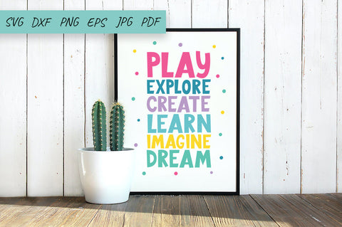 Baby. Kids Wall Art Prints. Play room. Play Create Dream SVG Irina Ostapenko 