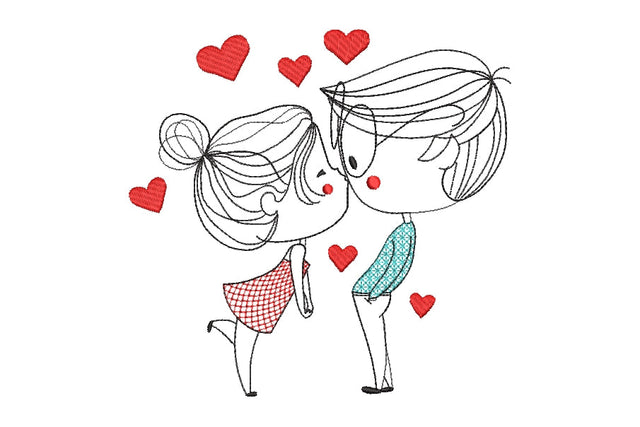 Baby kiss machine embroidery design , Love embroidery, 5 sizes Embroidery/Applique DESIGNS ArtEMByNatalia 