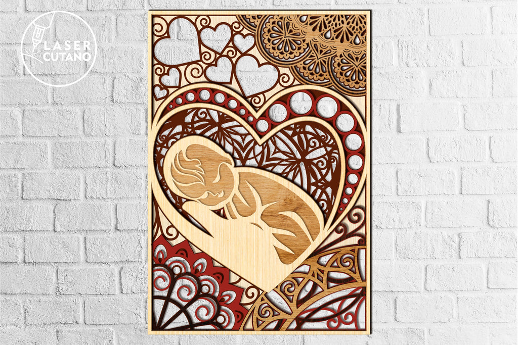 BABY Laser Cut Template, Children Panel, Layered SVG, Kids, Multilayer ...