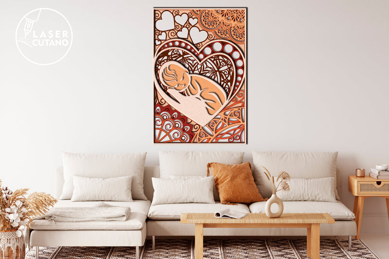 BABY Laser Cut Template, Children Panel, Layered SVG, Kids, Multilayer