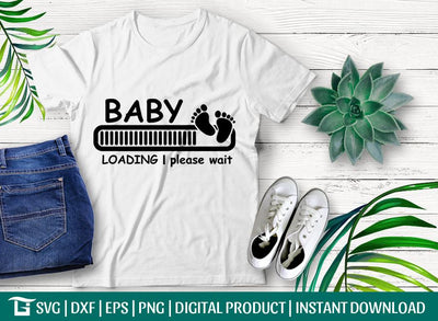 Baby Loading Svg Cut File, Pregnancy Gift Svg, Loading Svg, Newborn Svg, Baby Foot, Svg, Tshirt Design, SVG ETC Craft 