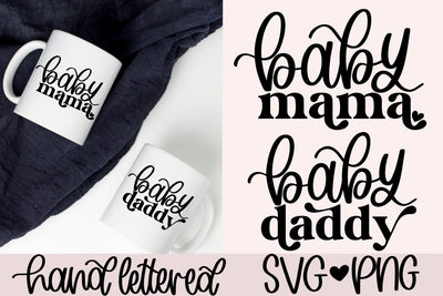 Baby mama svg, Baby daddy svg, pregnancy announcement svg, new mom svg, new dad svg, mom to be svg, dad to be svg, expecting svg, baby svg SVG AnitaAlyiaLettering 