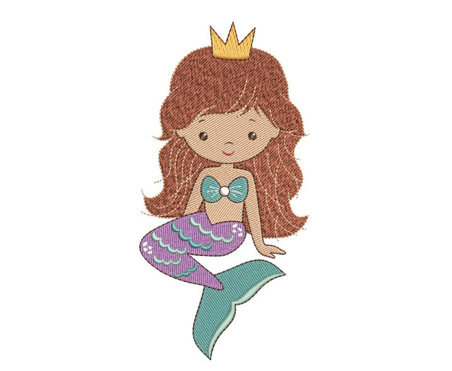 Baby Mermaid Embroidery Design, Princess Embroidery File, 4 sizes, Instant Download Embroidery/Applique DESIGNS Nino Nadaraia 