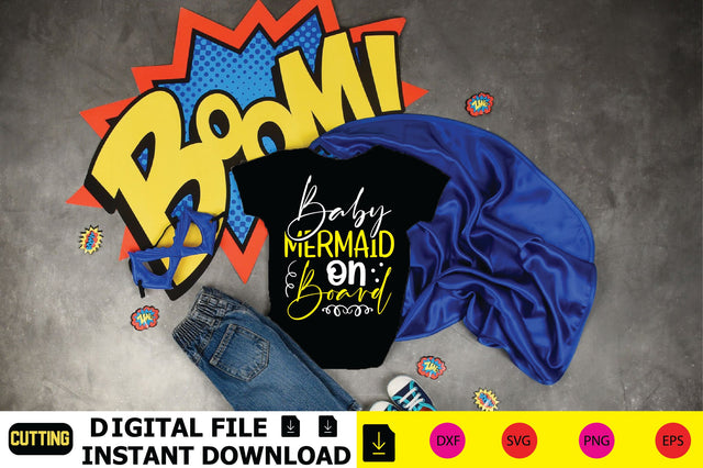 Baby Mermaid On Board SVG Shahin alam 
