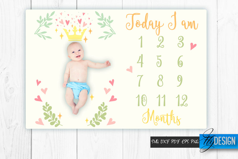 Baby Milestone Blanket SVG | Baby Blanket vol.3 SVG Fly Design 