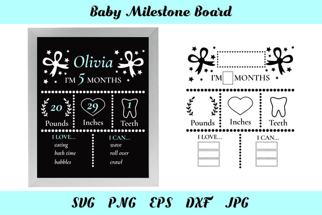 Baby Milestone Board SVG. First Birthday SVG. SVG Olga Terlyanskaya 