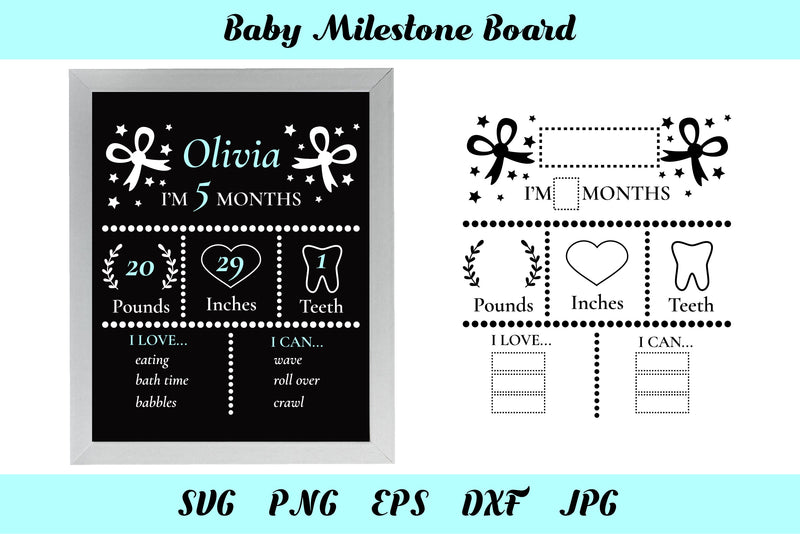 Baby Milestone Board SVG. First Birthday SVG. SVG Olga Terlyanskaya 