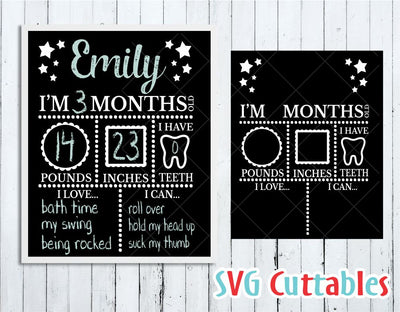 Baby Milestone Board SVG Svg Cuttables 