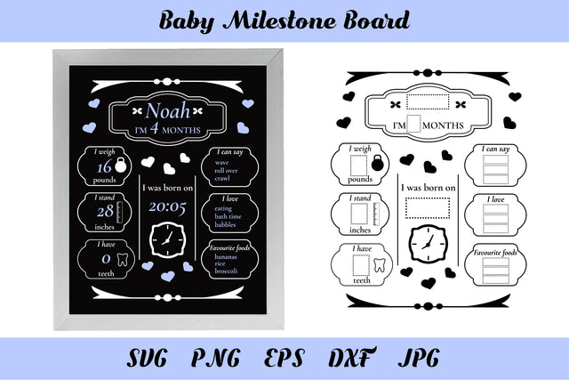 Baby Milestone Chalkboard SVG. Birthday Board SVG SVG Olga Terlyanskaya 