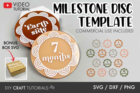 Baby Milestone Disc SVG - Boho SVG SVG DIY Craft Tutorials 