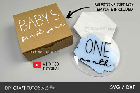 Baby Milestone Disc SVG - Brush Stroke SVG SVG DIY Craft Tutorials 