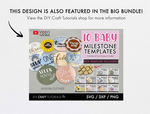 Baby Milestone Disc SVG - Brush Stroke SVG SVG DIY Craft Tutorials 