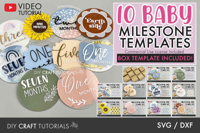 Baby Milestone Disc SVG Bundle 1 SVG DIY Craft Tutorials 