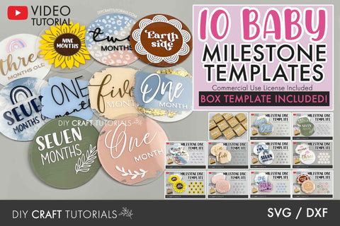 Baby Milestone Disc SVG Bundle 1 SVG DIY Craft Tutorials 