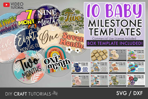 Baby Milestone Disc SVG Bundle 2 SVG DIY Craft Tutorials 
