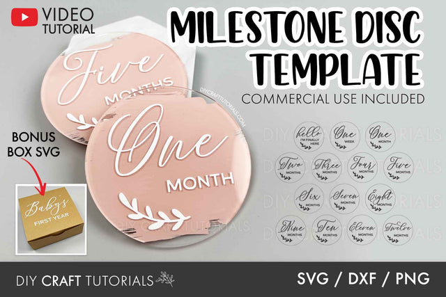 Baby Milestone Disc SVG - Floral SVG SVG DIY Craft Tutorials 