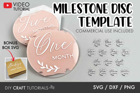 Baby Milestone Disc SVG - Floral SVG SVG DIY Craft Tutorials 