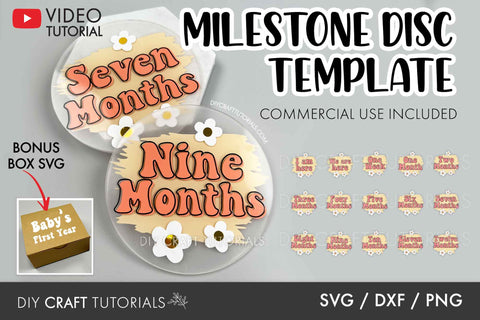 Baby Milestone Disc SVG - Hippie SVG SVG DIY Craft Tutorials 