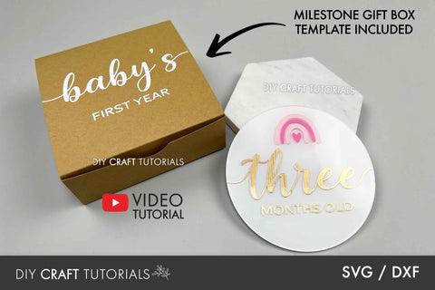 Baby Milestone Disc SVG - Rainbow SVG SVG DIY Craft Tutorials 