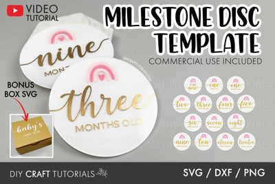 Baby Milestone Disc SVG - Rainbow SVG SVG DIY Craft Tutorials 
