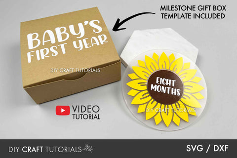 Baby Milestone Disc SVG - Sunflower SVG SVG DIY Craft Tutorials 
