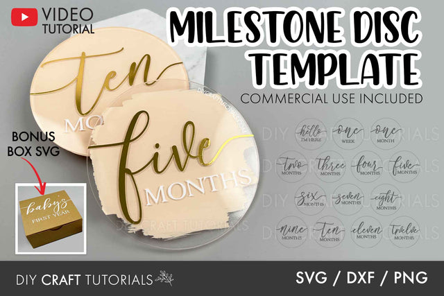 Baby Milestone Disc Template SVG DIY Craft Tutorials 