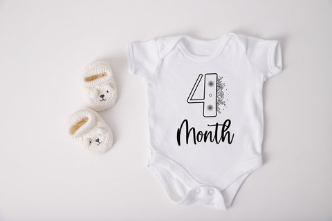 Baby Milestone Floral SVG Cut File SVG SmmrDesign 