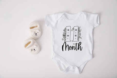 Baby Milestone Floral SVG Cut File SVG SmmrDesign 