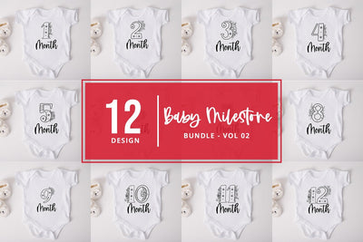 Baby Milestone Floral SVG Cut File SVG SmmrDesign 
