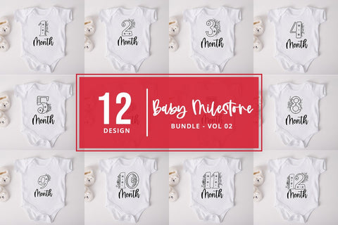 Baby Milestone Floral SVG Cut File SVG SmmrDesign 