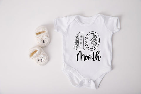 Baby Milestone Floral SVG Cut File SVG SmmrDesign 