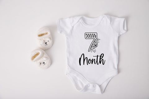 Baby Milestone Floral SVG Cut File SVG SmmrDesign 