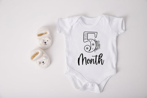 Baby Milestone Floral SVG Cut File SVG SmmrDesign 