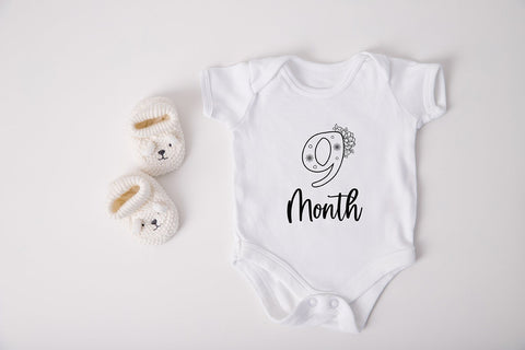 Baby Milestone Floral SVG Cut File SVG SmmrDesign 