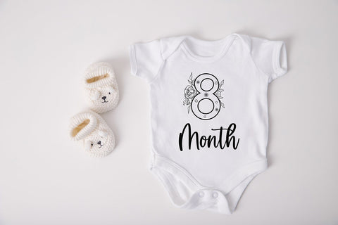 Baby Milestone Floral SVG Cut File SVG SmmrDesign 