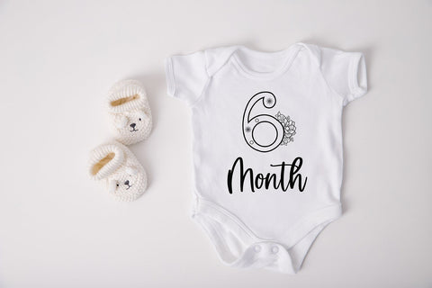 Baby Milestone Floral SVG Cut File SVG SmmrDesign 