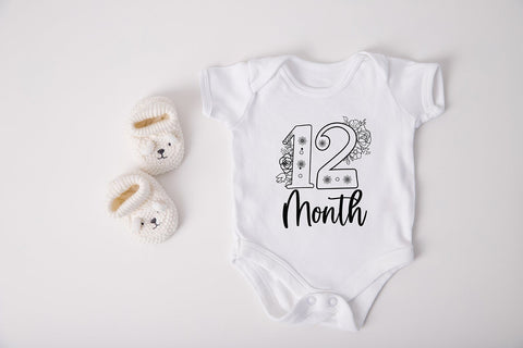 Baby Milestone Floral SVG Cut File SVG SmmrDesign 