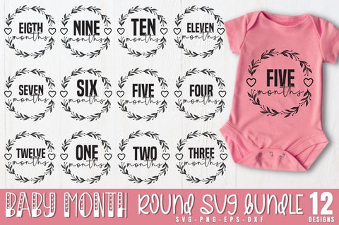 Baby Milestone round SVG Bundle SVG DESIGNISTIC 