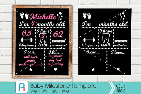 Baby Milestone Svg, Baby Milestone Chalkboard Svg, Baby Svg SVG Pinoyart Kreatib 