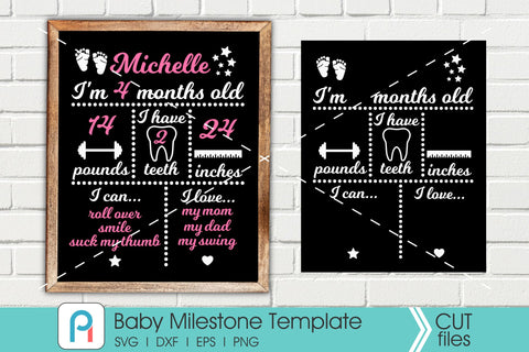 Baby Milestone Svg, Baby Milestone Chalkboard Svg, Baby Svg SVG Pinoyart Kreatib 