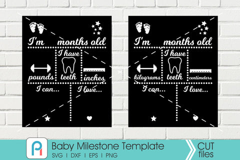 Baby Milestone Svg, Baby Milestone Chalkboard Svg, Baby Svg SVG Pinoyart Kreatib 