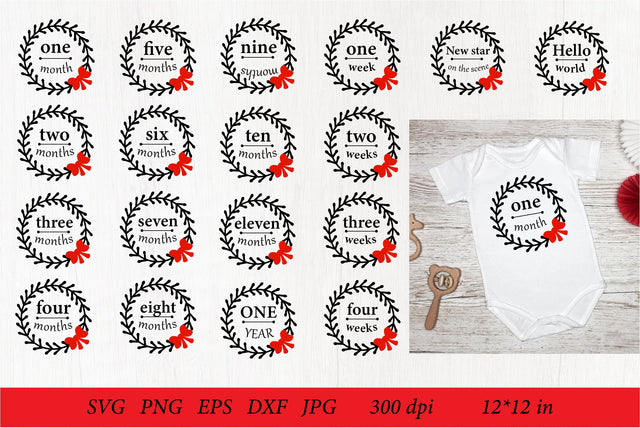 Baby Milestone SVG. Baby Month Milestone. Baby Month SVG SVG Olga Terlyanskaya 