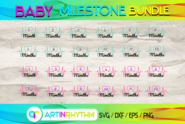 Baby milestone svg bundle SVG Artinrhythm shop 