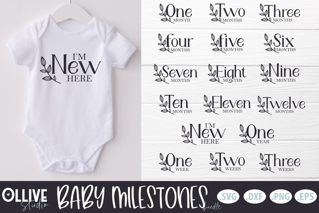 Baby Milestones Bundle | Baby Monthly Milestones SVG - So Fontsy